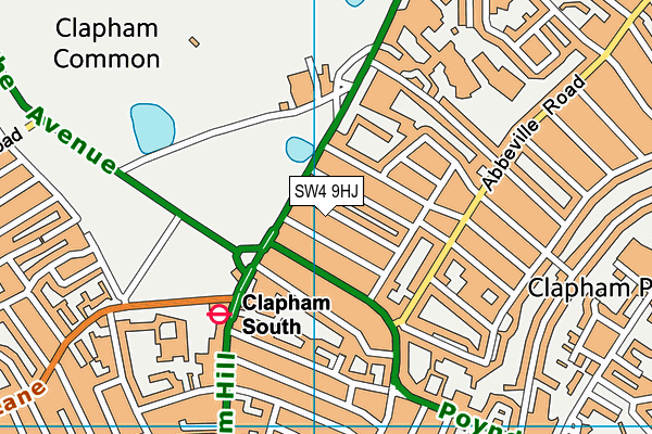 SW4 9HJ map - OS VectorMap District (Ordnance Survey)