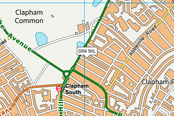 SW4 9HL map - OS VectorMap District (Ordnance Survey)