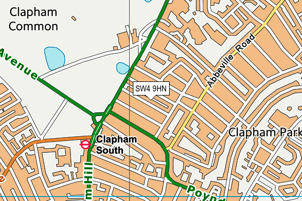 SW4 9HN map - OS VectorMap District (Ordnance Survey)