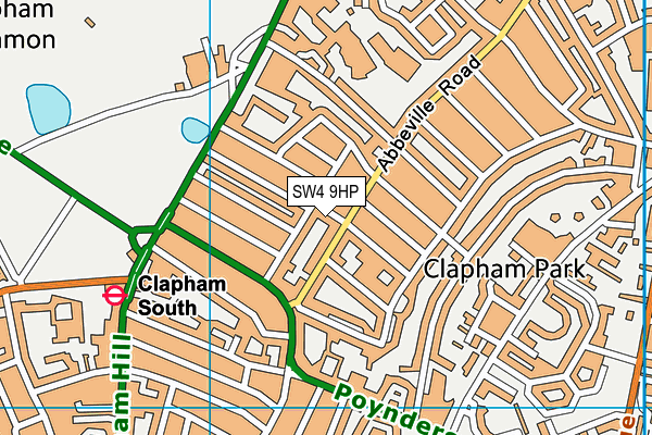 SW4 9HP map - OS VectorMap District (Ordnance Survey)