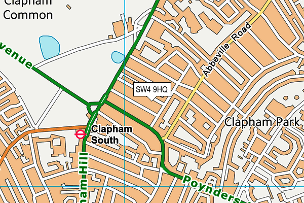 SW4 9HQ map - OS VectorMap District (Ordnance Survey)