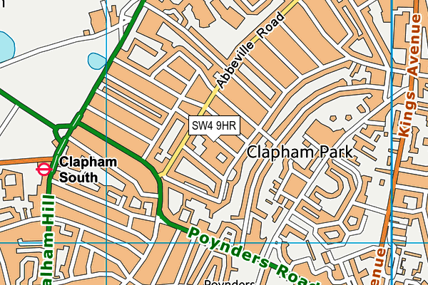 SW4 9HR map - OS VectorMap District (Ordnance Survey)