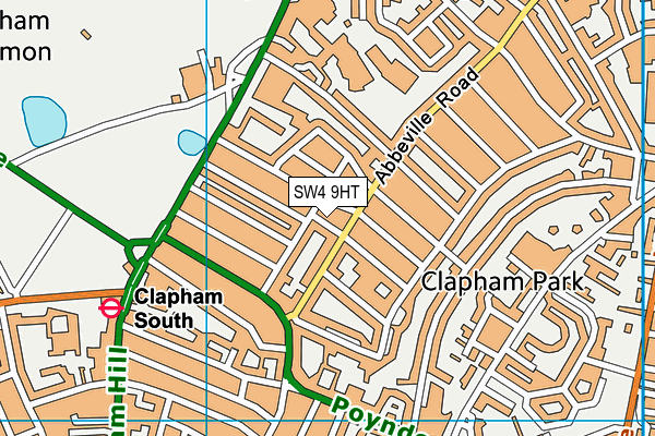 SW4 9HT map - OS VectorMap District (Ordnance Survey)