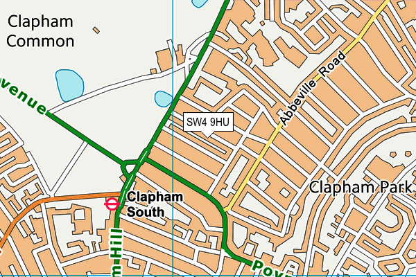 SW4 9HU map - OS VectorMap District (Ordnance Survey)