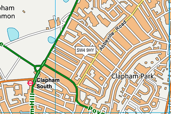 SW4 9HY map - OS VectorMap District (Ordnance Survey)