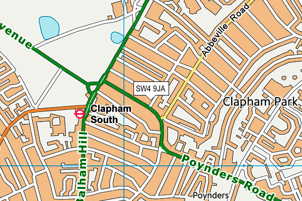 SW4 9JA map - OS VectorMap District (Ordnance Survey)