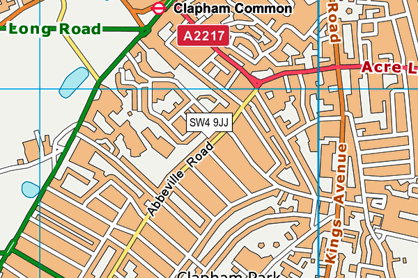 SW4 9JJ map - OS VectorMap District (Ordnance Survey)