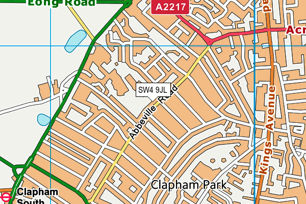 SW4 9JL map - OS VectorMap District (Ordnance Survey)