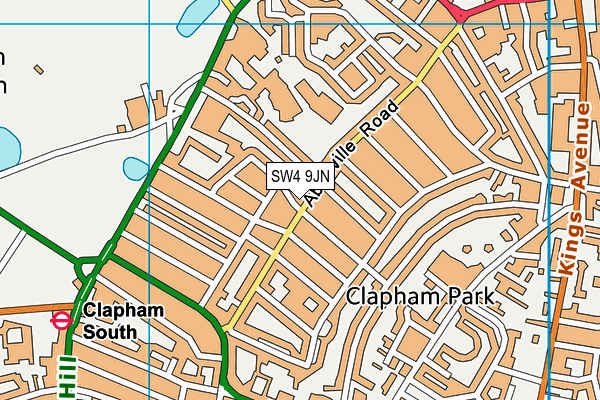 SW4 9JN map - OS VectorMap District (Ordnance Survey)