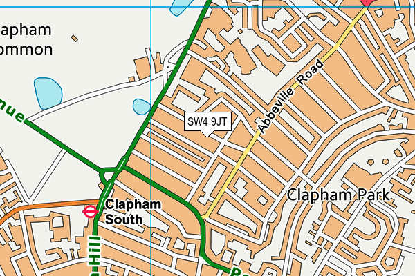 SW4 9JT map - OS VectorMap District (Ordnance Survey)