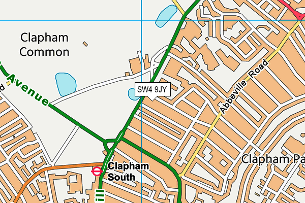 SW4 9JY map - OS VectorMap District (Ordnance Survey)