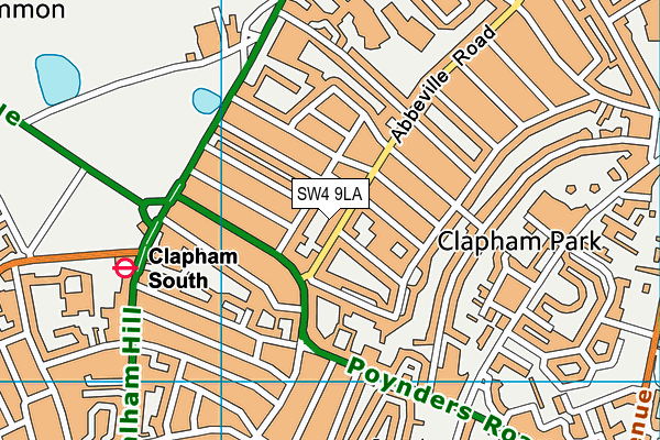 SW4 9LA map - OS VectorMap District (Ordnance Survey)