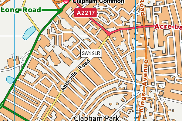 SW4 9LR map - OS VectorMap District (Ordnance Survey)