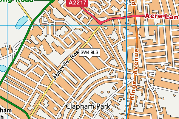 SW4 9LS map - OS VectorMap District (Ordnance Survey)