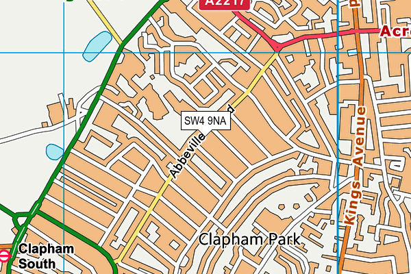 SW4 9NA map - OS VectorMap District (Ordnance Survey)