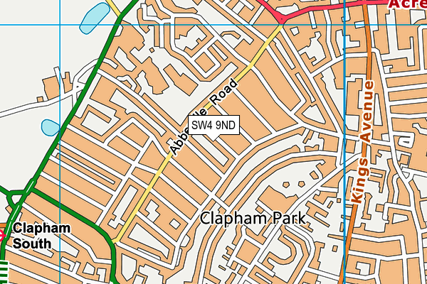 SW4 9ND map - OS VectorMap District (Ordnance Survey)