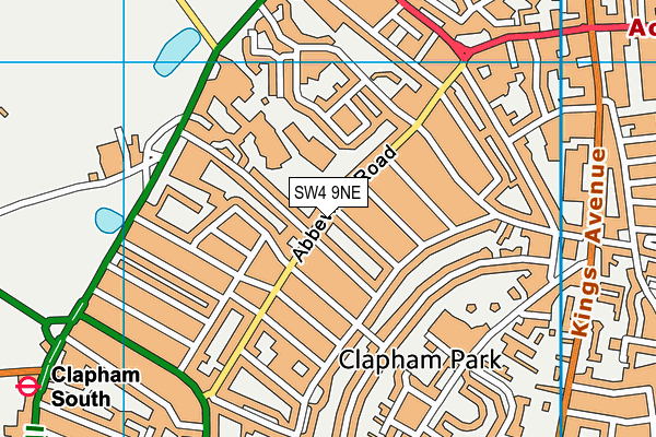 SW4 9NE map - OS VectorMap District (Ordnance Survey)