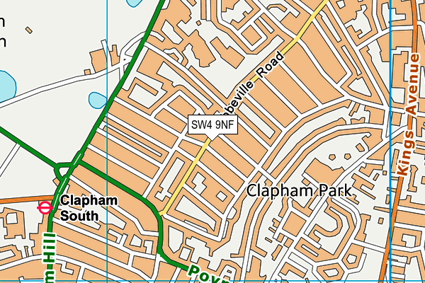 SW4 9NF map - OS VectorMap District (Ordnance Survey)