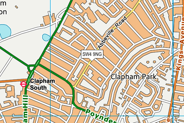 SW4 9NG map - OS VectorMap District (Ordnance Survey)