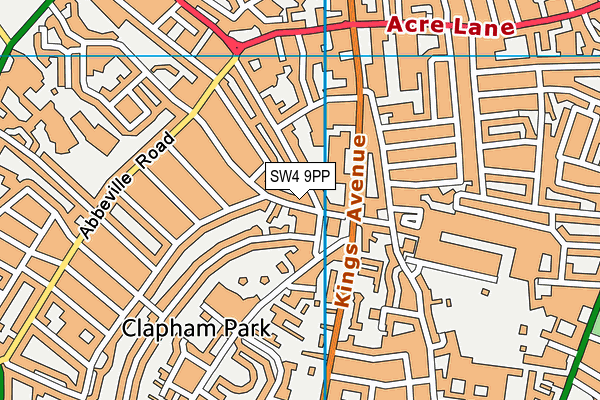 SW4 9PP map - OS VectorMap District (Ordnance Survey)