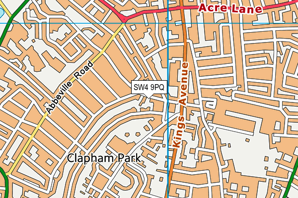 SW4 9PQ map - OS VectorMap District (Ordnance Survey)