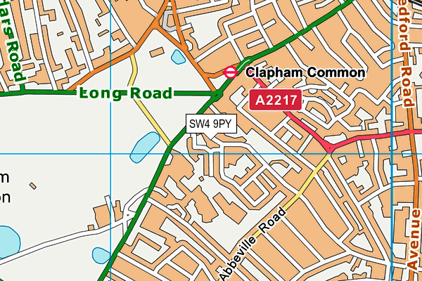 SW4 9PY map - OS VectorMap District (Ordnance Survey)