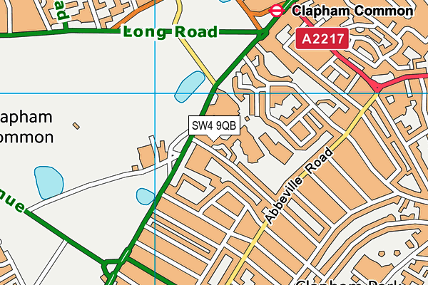 SW4 9QB map - OS VectorMap District (Ordnance Survey)