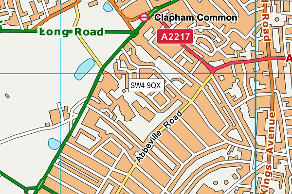 SW4 9QX map - OS VectorMap District (Ordnance Survey)