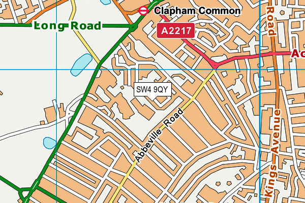 SW4 9QY map - OS VectorMap District (Ordnance Survey)