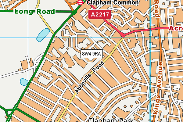 SW4 9RA map - OS VectorMap District (Ordnance Survey)