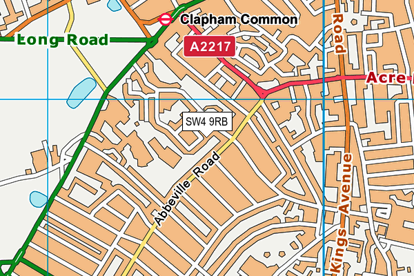 SW4 9RB map - OS VectorMap District (Ordnance Survey)