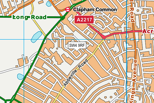 SW4 9RF map - OS VectorMap District (Ordnance Survey)