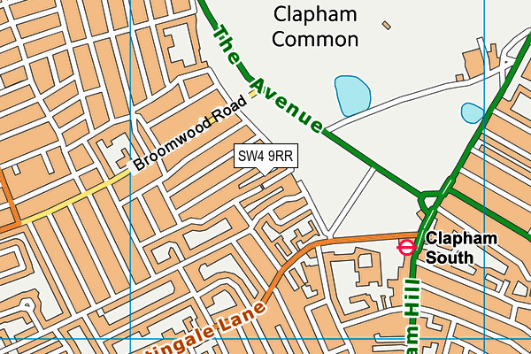 SW4 9RR map - OS VectorMap District (Ordnance Survey)