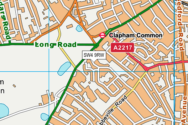 SW4 9RW map - OS VectorMap District (Ordnance Survey)