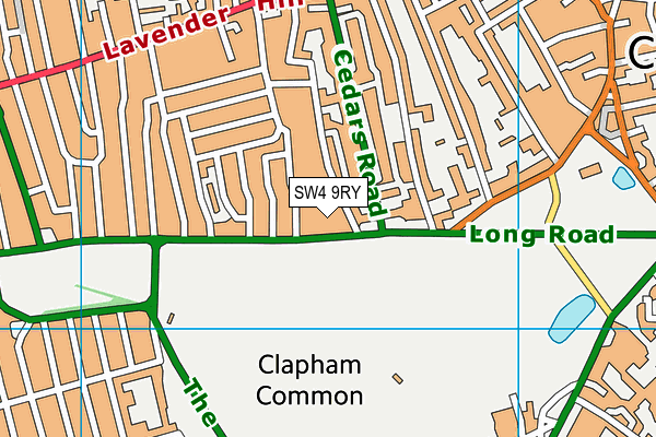 SW4 9RY map - OS VectorMap District (Ordnance Survey)