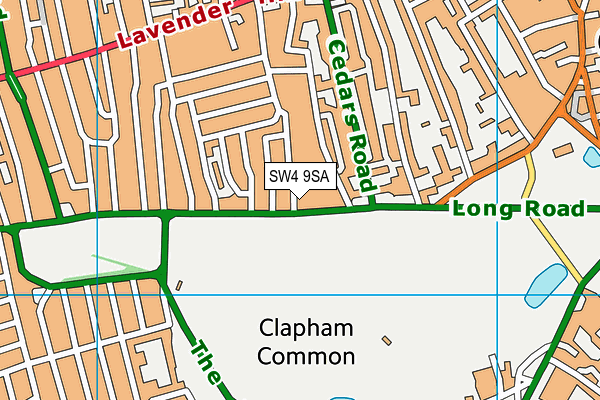 SW4 9SA map - OS VectorMap District (Ordnance Survey)