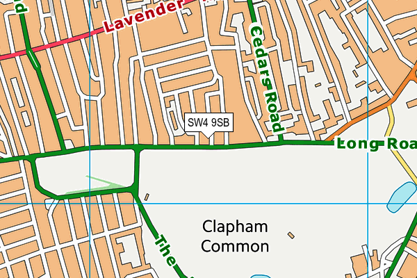 SW4 9SB map - OS VectorMap District (Ordnance Survey)