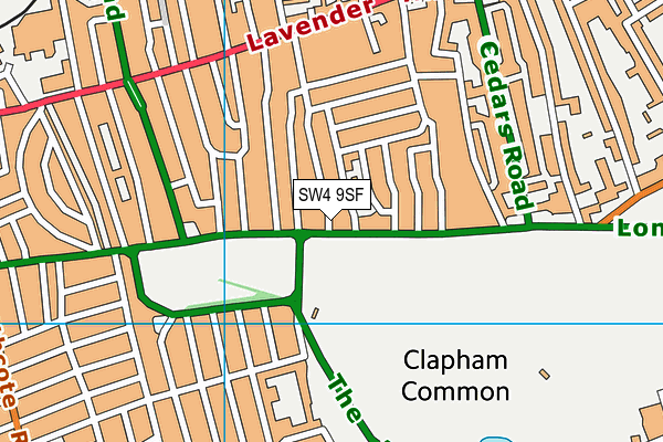 SW4 9SF map - OS VectorMap District (Ordnance Survey)