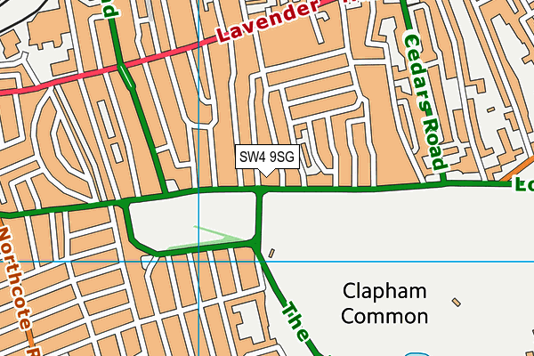 SW4 9SG map - OS VectorMap District (Ordnance Survey)