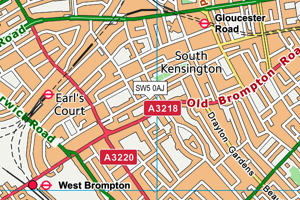 SW5 0AJ map - OS VectorMap District (Ordnance Survey)