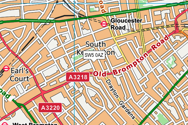 SW5 0AZ map - OS VectorMap District (Ordnance Survey)