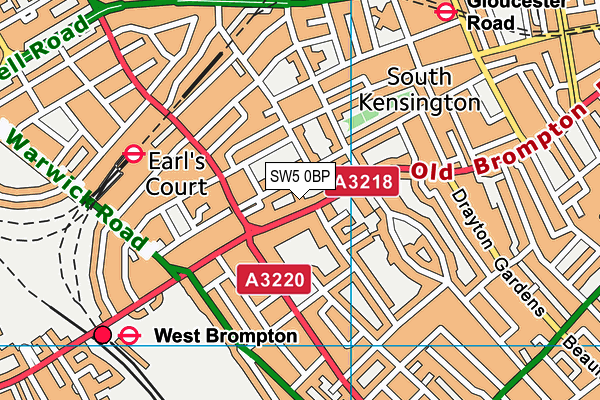 SW5 0BP map - OS VectorMap District (Ordnance Survey)