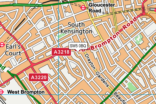 SW5 0BQ map - OS VectorMap District (Ordnance Survey)