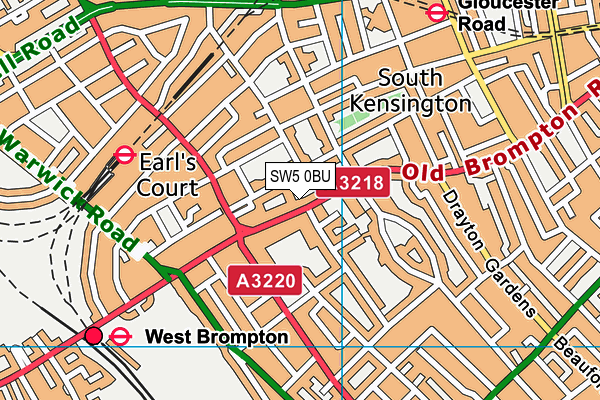 SW5 0BU map - OS VectorMap District (Ordnance Survey)