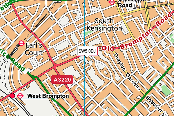 Bousfield Primary School map (SW5 0DJ) - OS VectorMap District (Ordnance Survey)