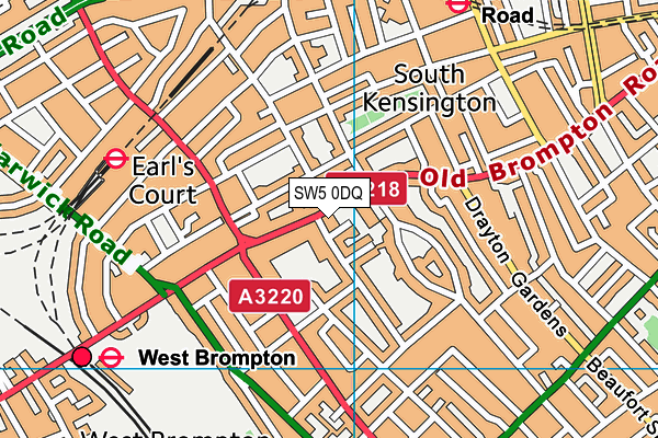 SW5 0DQ map - OS VectorMap District (Ordnance Survey)