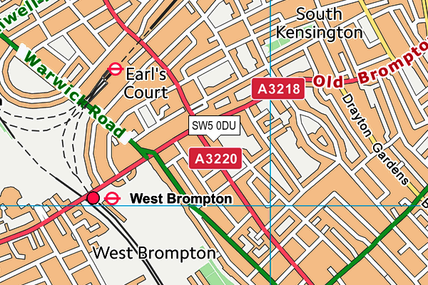 SW5 0DU map - OS VectorMap District (Ordnance Survey)