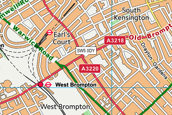 SW5 0DY map - OS VectorMap District (Ordnance Survey)