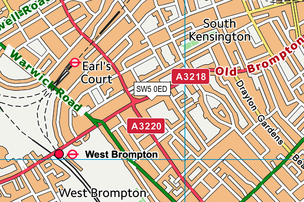 SW5 0ED map - OS VectorMap District (Ordnance Survey)