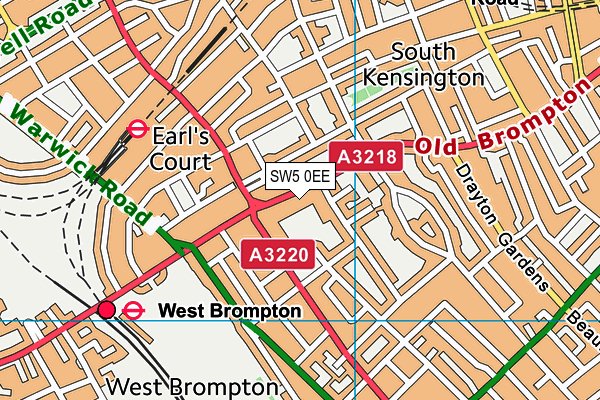 SW5 0EE map - OS VectorMap District (Ordnance Survey)